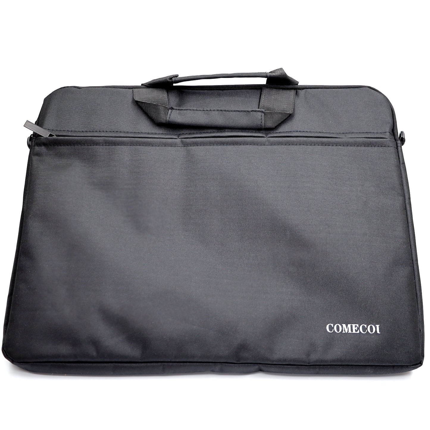 COMECOI Laptop Shoulder Bag -Sleek, Durable and Water-Repellent Fabric, Lightweight Toploader, Business Casual or School-Black