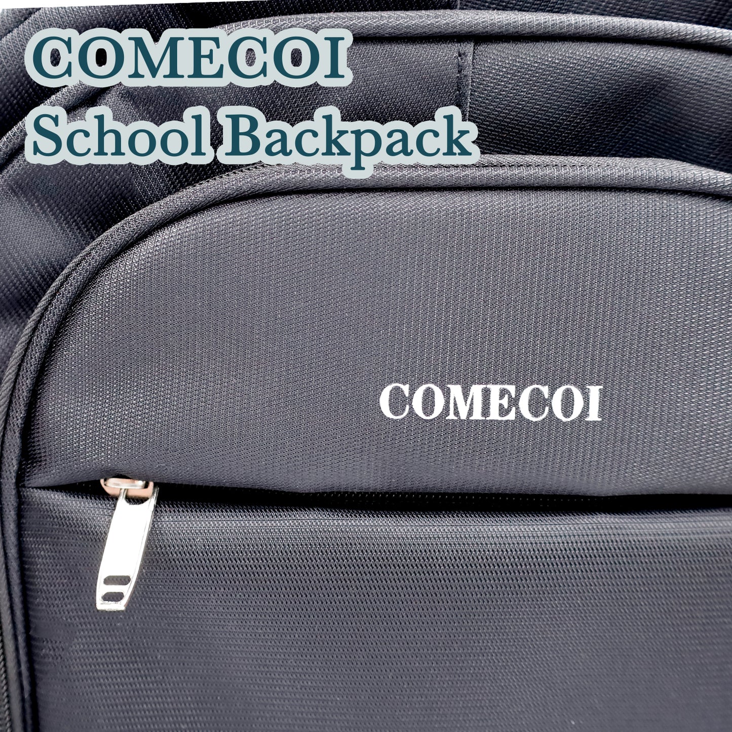 COMECOI Laptop Backpack-Laptop/Tablet, Durable, Water-Repellent, Lightweight, Clean Design-Black