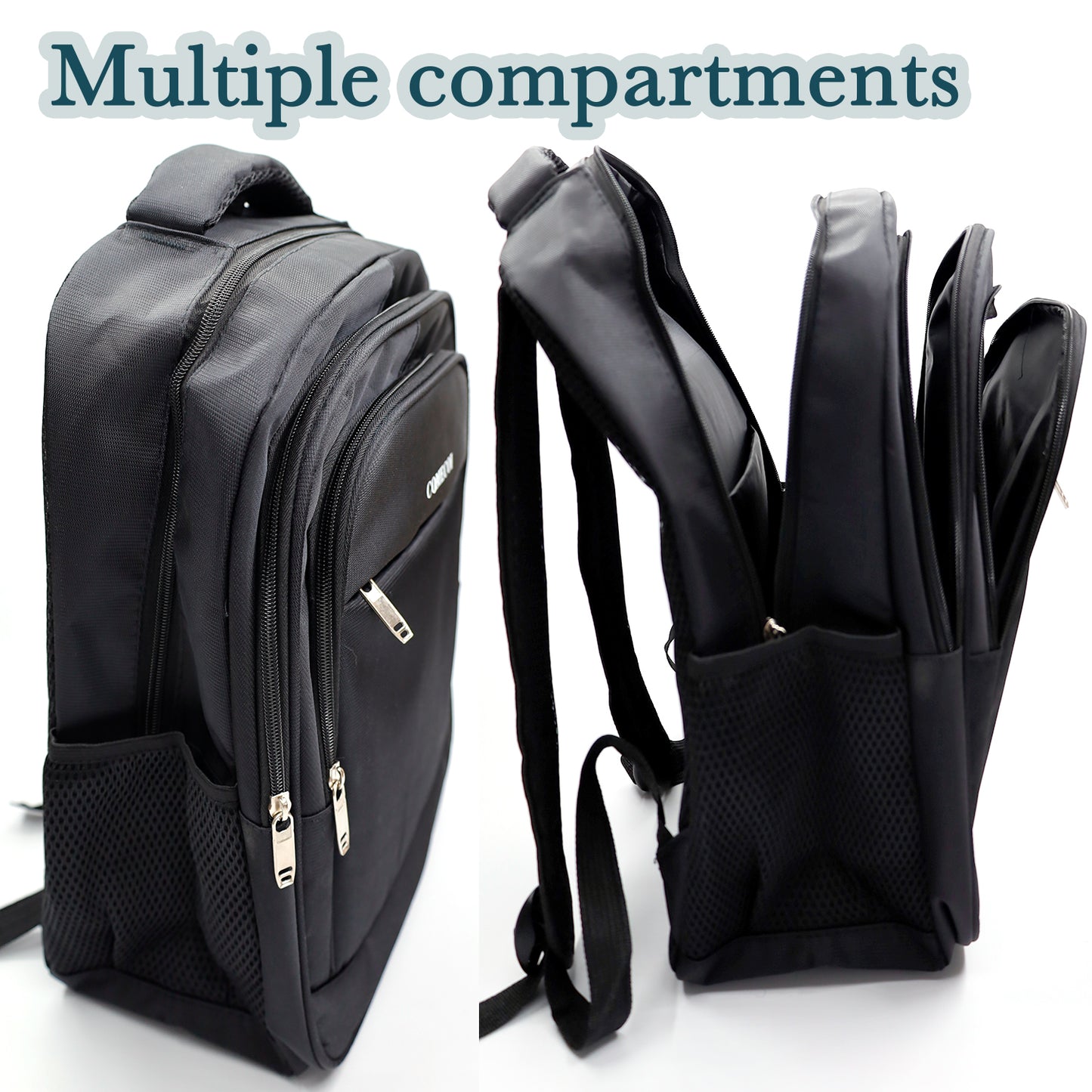 COMECOI Laptop Backpack-Laptop/Tablet, Durable, Water-Repellent, Lightweight, Clean Design-Black