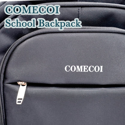 COMECOI Laptop Backpack-Laptop/Tablet, Durable, Water-Repellent, Lightweight, Clean Design-Black